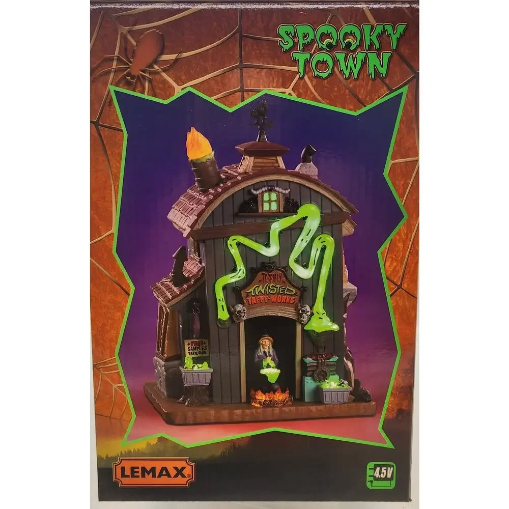 Lemax Spooky Town 2020 TERRIBLY TWISTED TAFFY WORKS #05607 NRFB Lit Halloween *